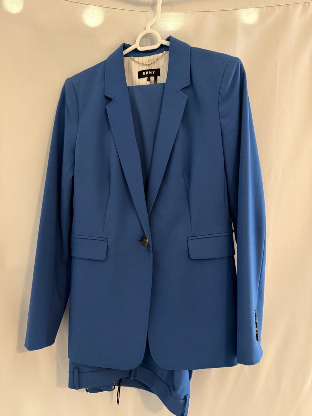DKNY Women's Royal Blue Single-Button Blazer
